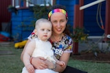 Sarah Betts and her child Isabell at their home in Kalgoorlie-Boulder.