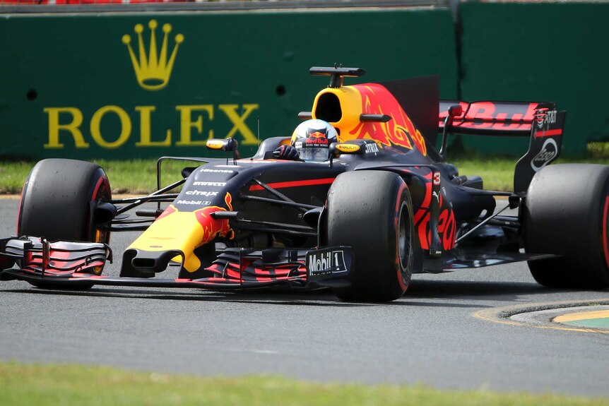 Daniel Ricciardo rides at Australian Grand Prix practice