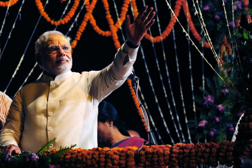 Narendra Modi addresses supporters in Varanasi after emphatic victory in Indian elections