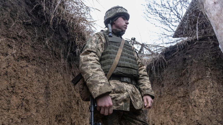 A soldier in Ukraine.