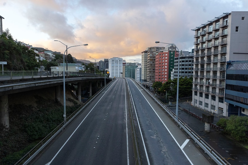 A highway in Wellington has zero cars on it. 