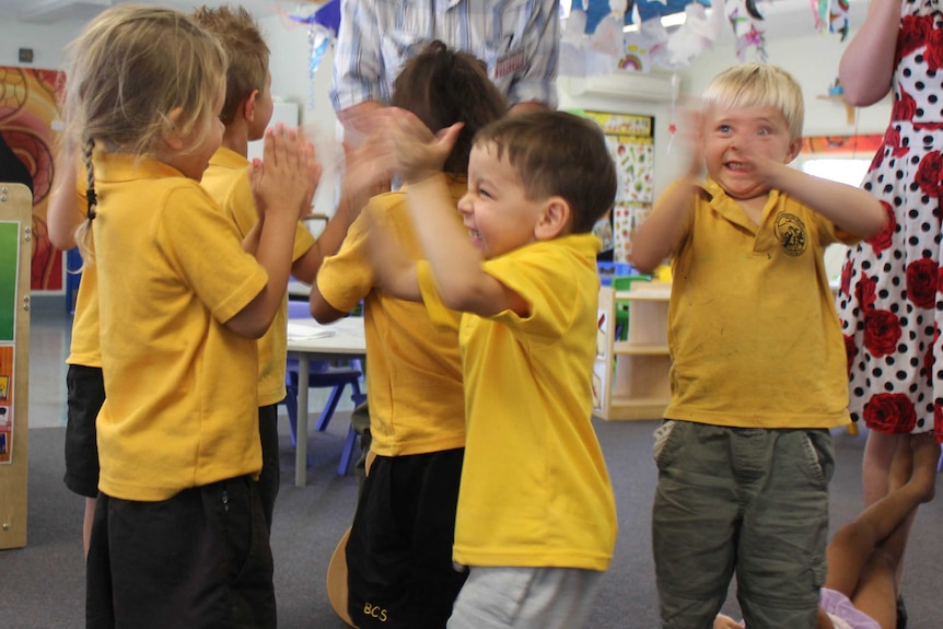 Boggabilla pre-schoolers dancing