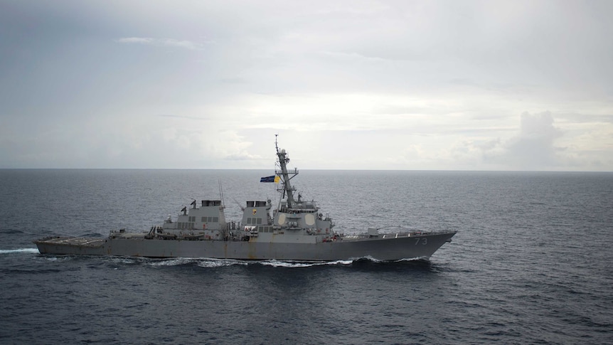 Guided-missile destroyer USS Decatur (DDG 73) operates in the South China Sea.