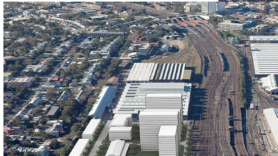 An artist's impression of the North Eveleigh precinct from above.