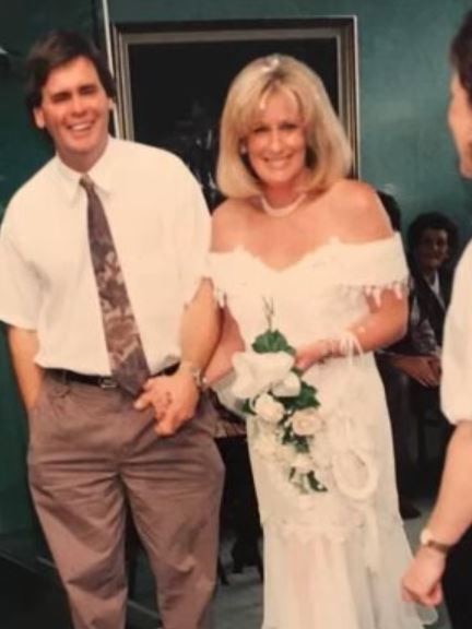 A man and woman on their wedding day