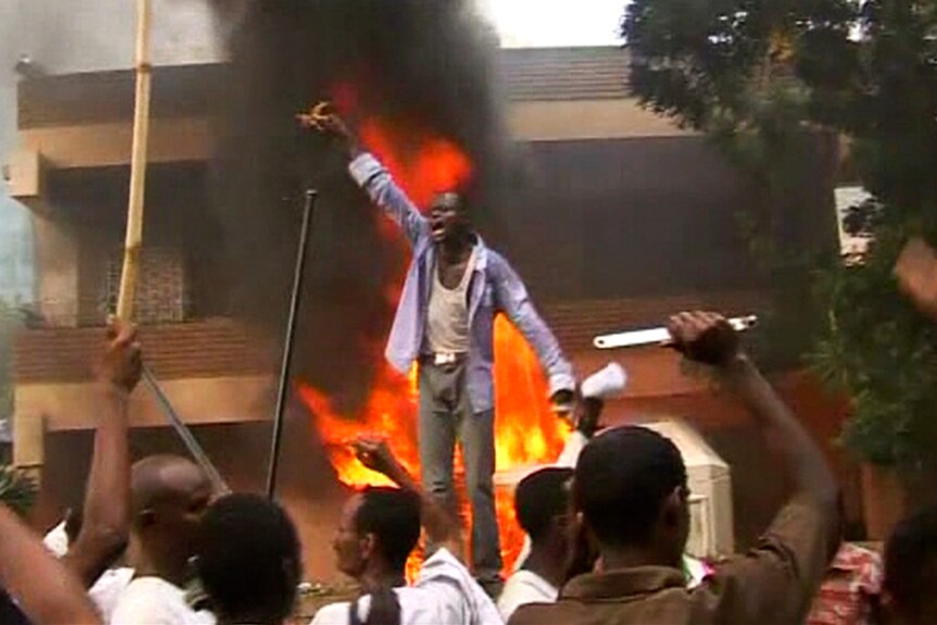 Protesters target the German embassy in Khartoum