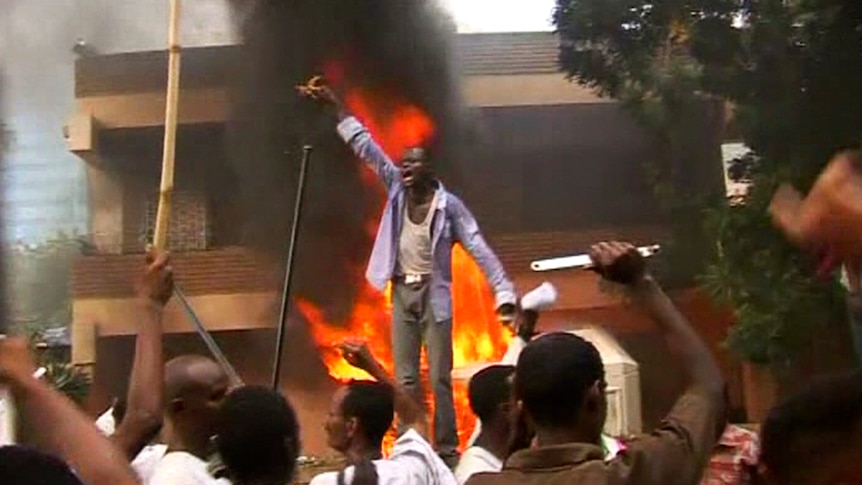 Protesters target the German embassy in Khartoum