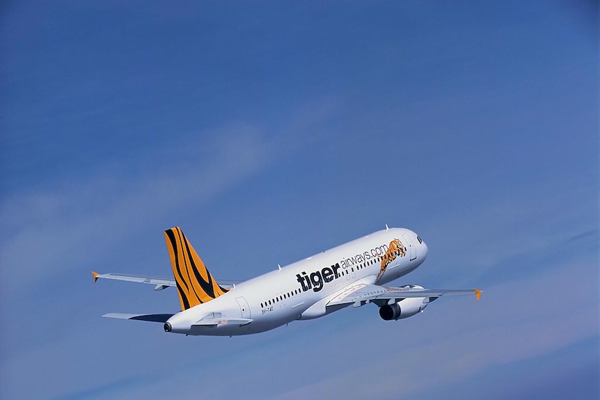 A Tiger Airways plane takes off