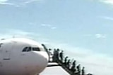 Buckle up ... passengers disembark after mid-air drama