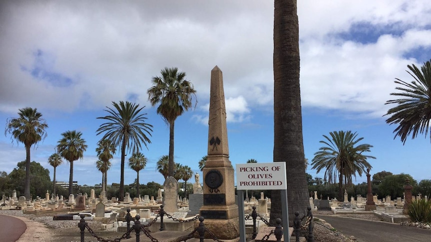 A sign at the entrance of West Terrace Cemetery in Adelaide.