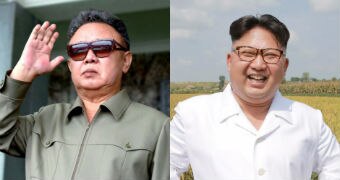 Composite image of North Korean leaders Kim Jong-il and Kim Jong-un