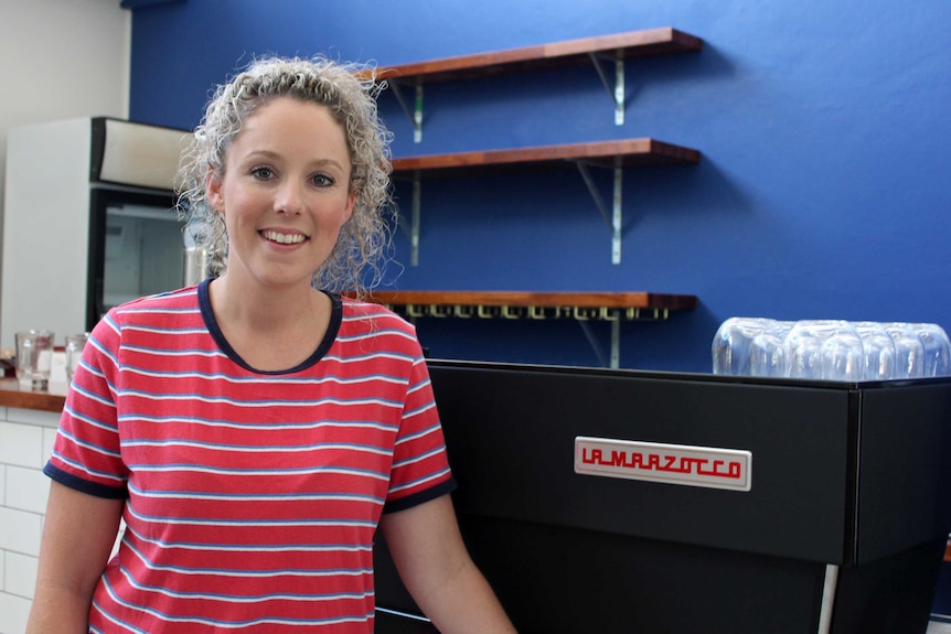 Morwell cafe owner Abbie Mills is opening her business, in the same month the Hazelwood Power Station closes.