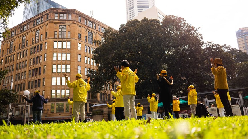 Falun Gong in a Sydney park.