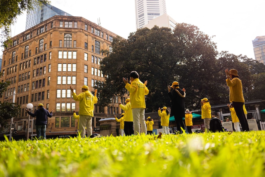Falun Gong in a Sydney park.
