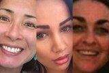 Composite of three women's faces