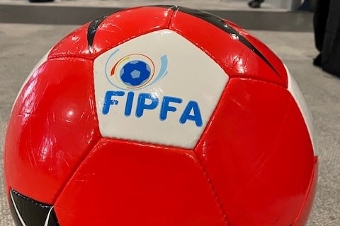 The ball used in powerchair football.