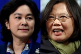 Composite of China's Foreign Ministry spokeswoman Hua Chunying and Taiwan President Tsai Ing-wen.