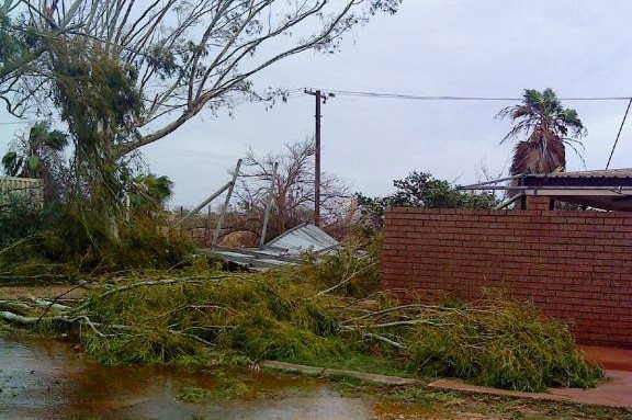 Damage to Exmouth house in the wake of Cyclone Olwyn