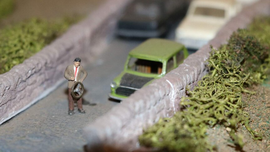 Mr Bean at the model railways