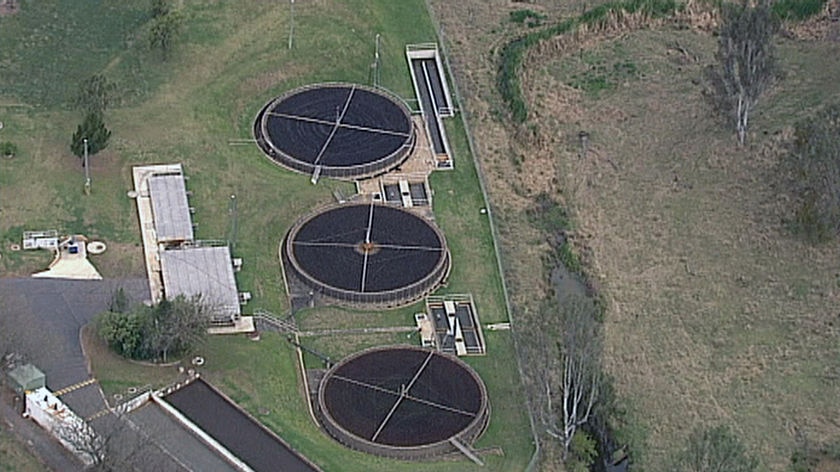 Water treatment plant at the Amberley air base, west of Brisbane.