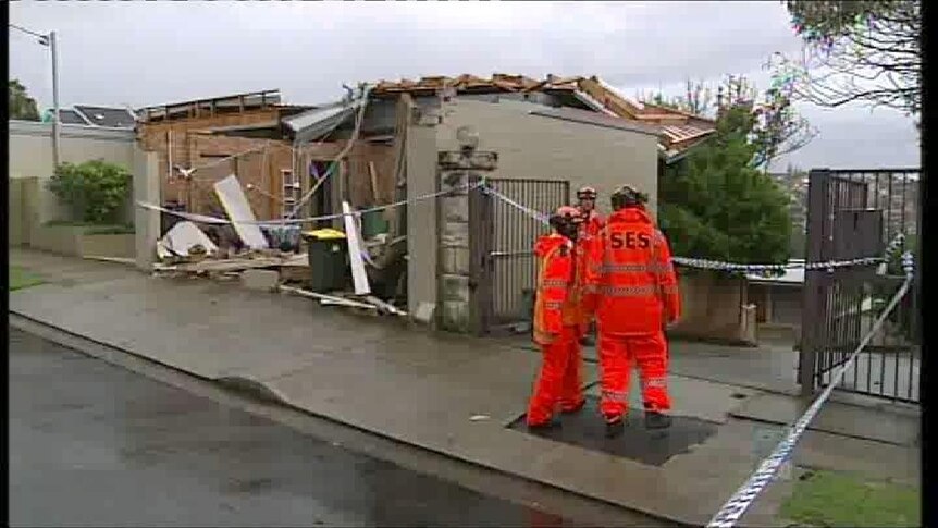 The freak weather event damaged 11 homes in the city's eastern suburbs
