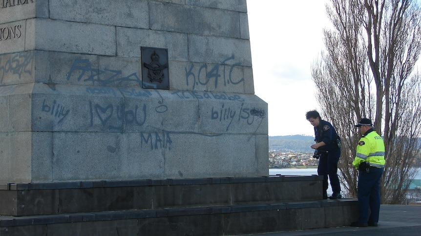 Police have examined the graffiti and the items left behind.