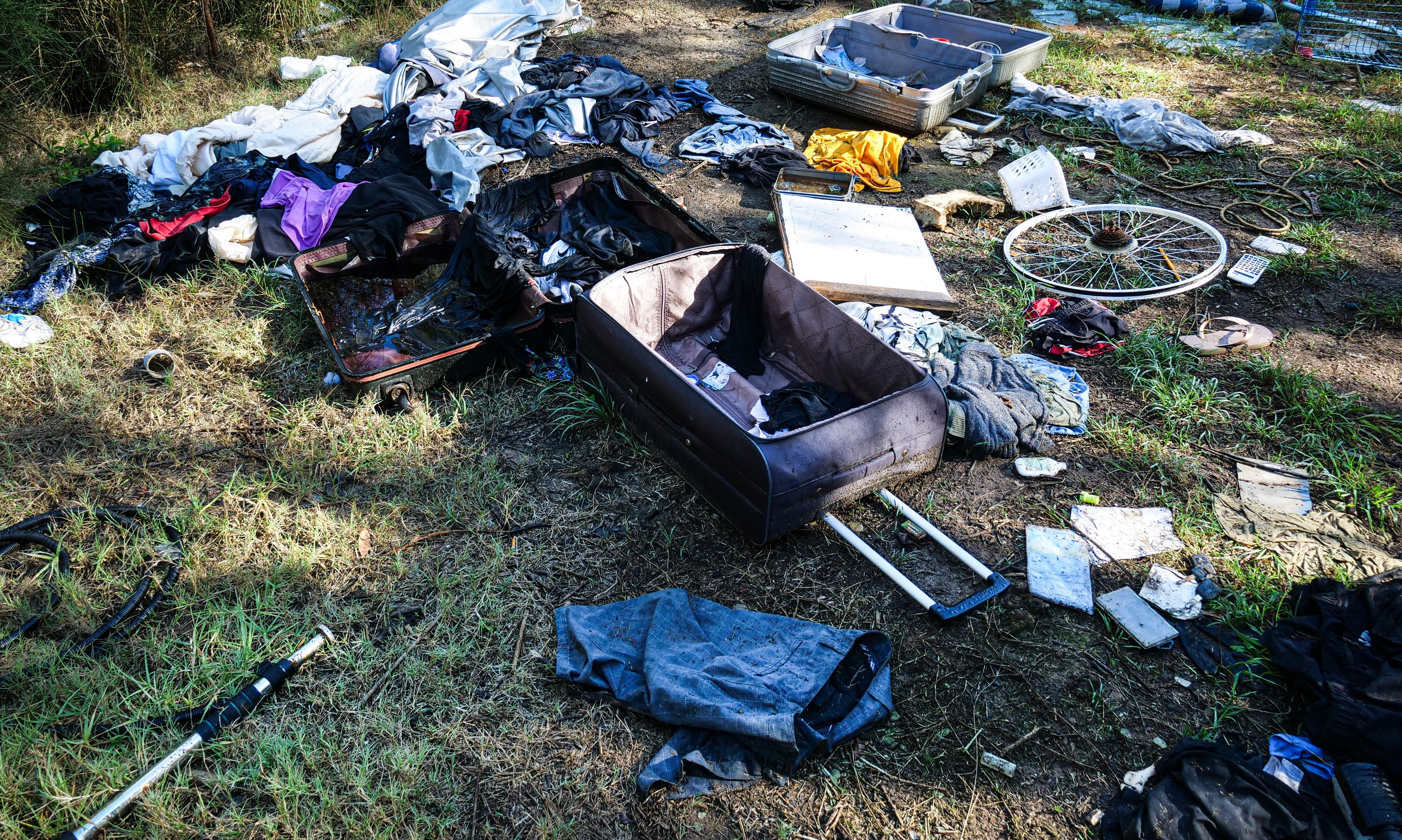 Piles of rubbish near Narara Creek.