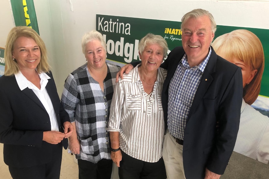 Four politicians smile at a campaign event on the South Coast of NSW.