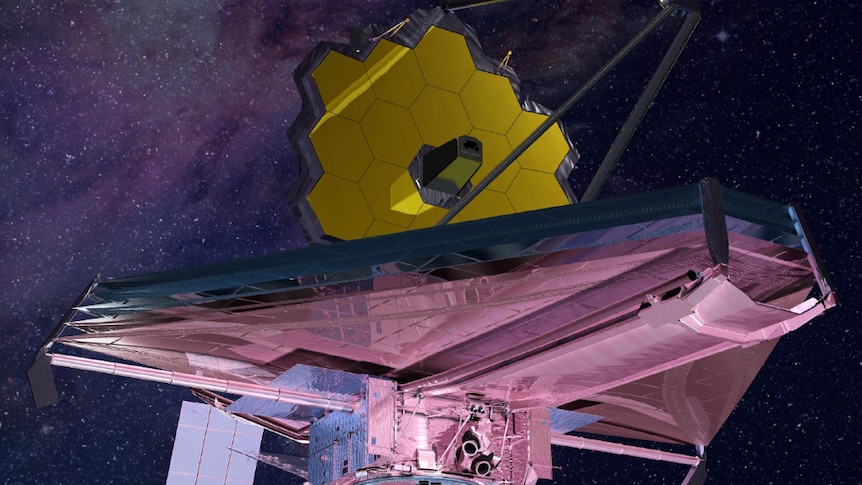 An artist impression of the James Webb Space Telescope.