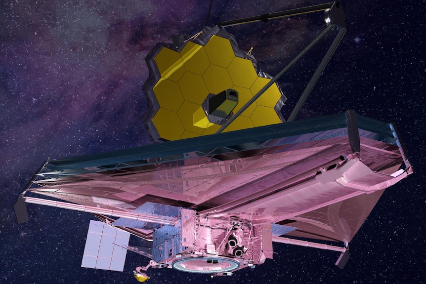 An artist impression of the James Webb Space Telescope.