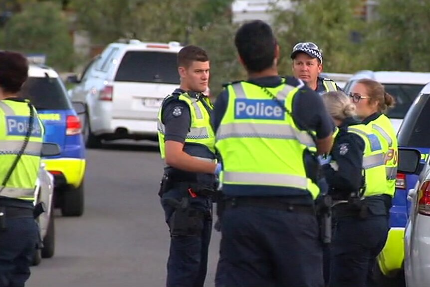 Police on the scene of a party in Werribee.