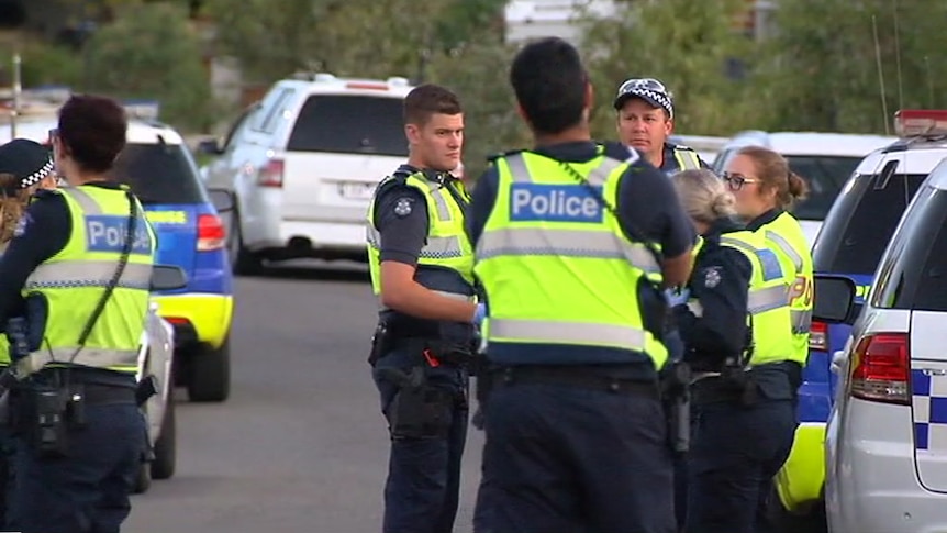 Police on the scene of a party in Werribee.