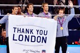 US 4x100m medley relay team thank London after winning gold.
