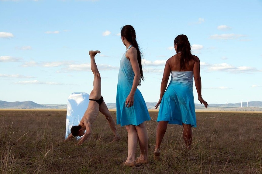 Dancers perform on the lake bed as part of Weereewa - A Festival of Lake George.