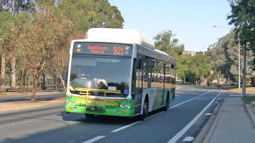 A bus on a Canberra road.
