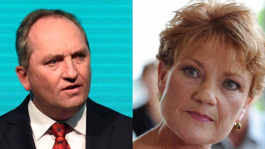 Composite Barnaby Joyce and Pauline Hanson