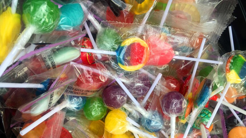 Part of the appeal of trick or treating for Halloween is getting a huge stash of lollies.