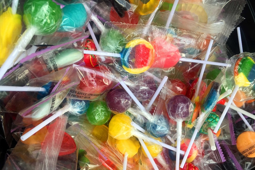 Part of the appeal of trick or treating for Halloween is getting a huge stash of lollies.
