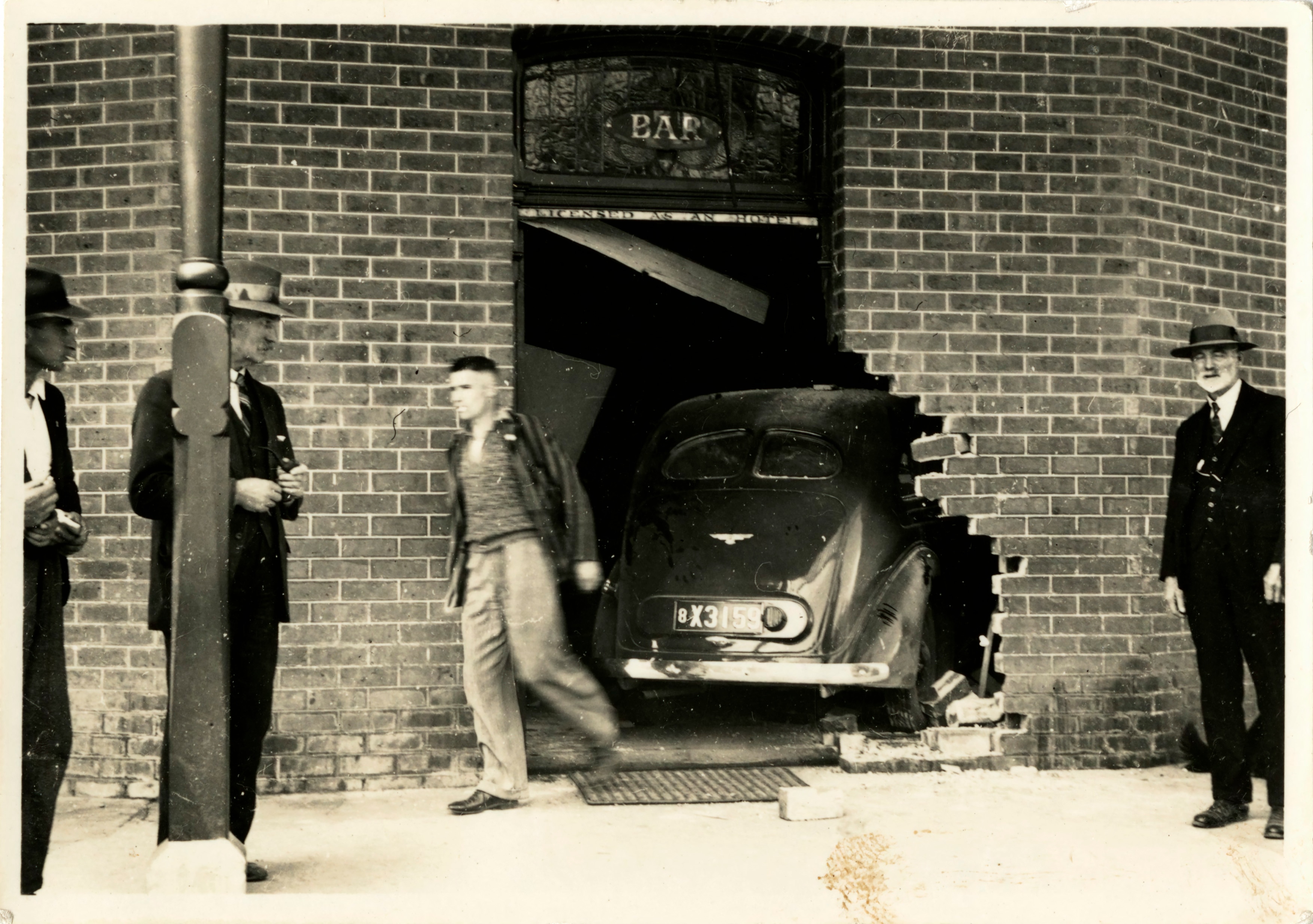 A car crashed through the wall of a pub.