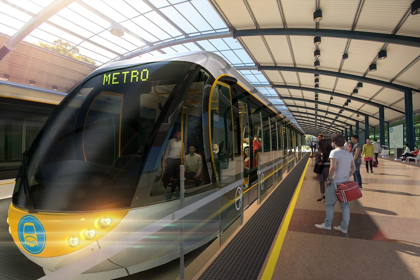 Artist impression of the Brisbane Metro station at Herston.