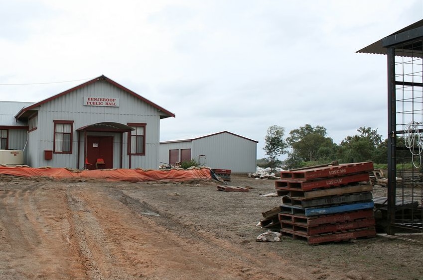 The Benjeroop Hall was damaged in 2011 floods.