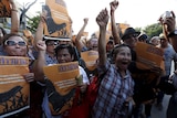 Demonstrators from the New Democracy Movement