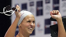 Libby Lenton was ecstatic after breaking the record in Melbourne.