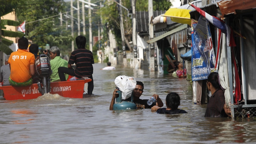 Floodwaters in Nakhon Ratchasima province, north-east of Bangkok, Thailand