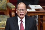 Philippine president Benigno Aquino addresses Japan's parliament
