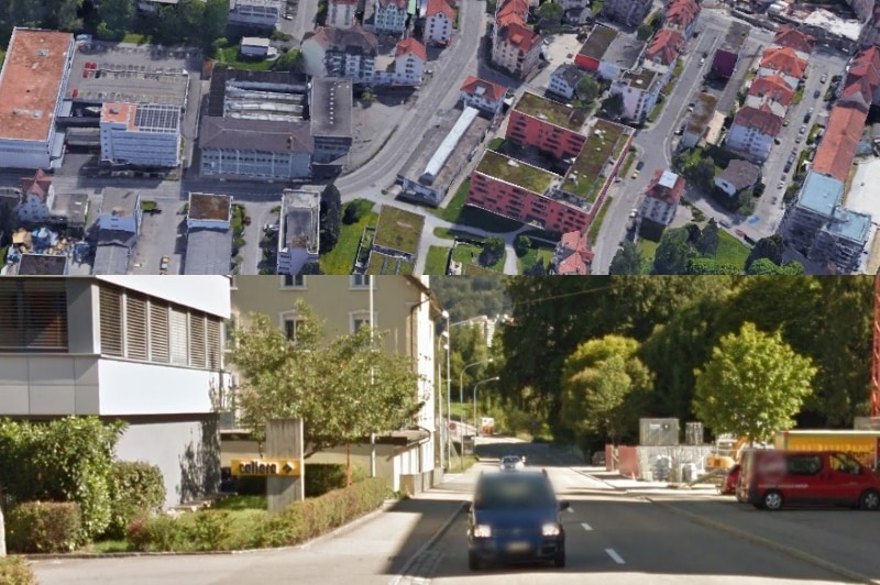 The street in Switzerland, where one of the location's pinged.