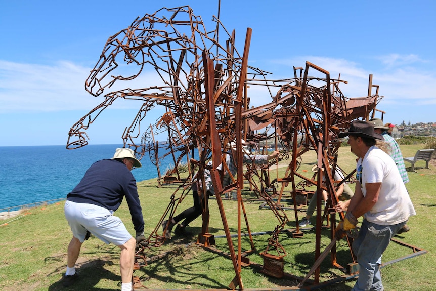 Sculpture by the Sea set up