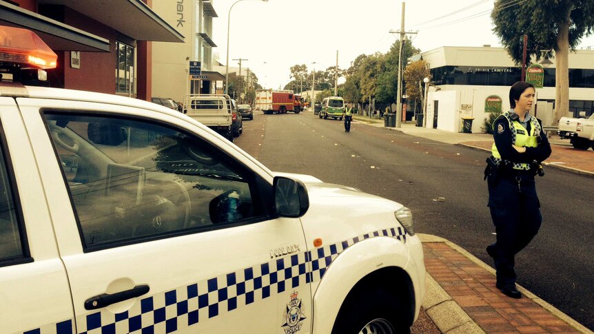 A Leederville street is shut down after ammonia is discovered