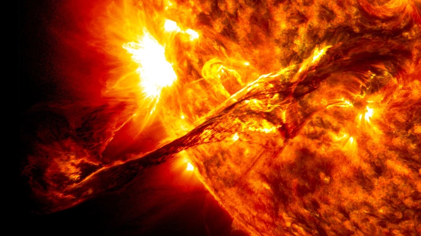 Close up of a solar flare