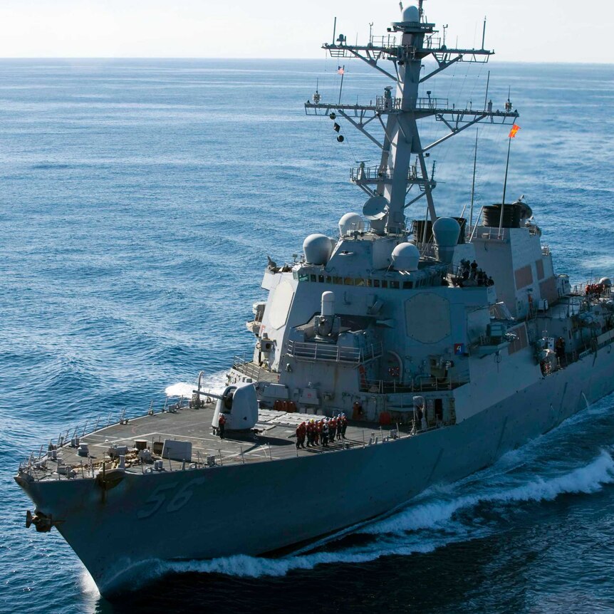 The guided-missile destroyer USS John S McCain.